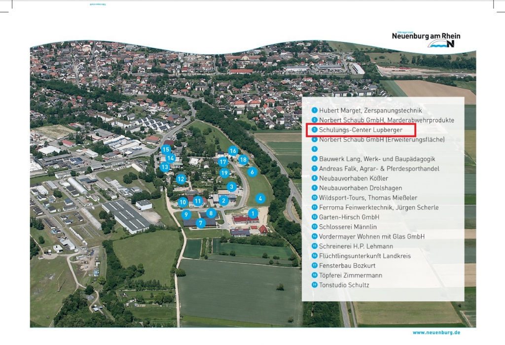 Neues Lageplan von Gewerbegebiet Neuenburg